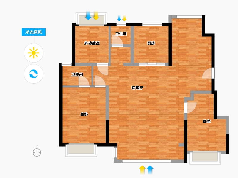 江苏省-宿迁市-建发誉璟湾-136.00-户型库-采光通风