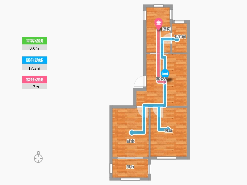 江苏省-南京市-碧树园-56.90-户型库-动静线