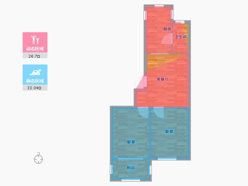 江苏省-南京市-碧树园-56.90-户型库-动静分区