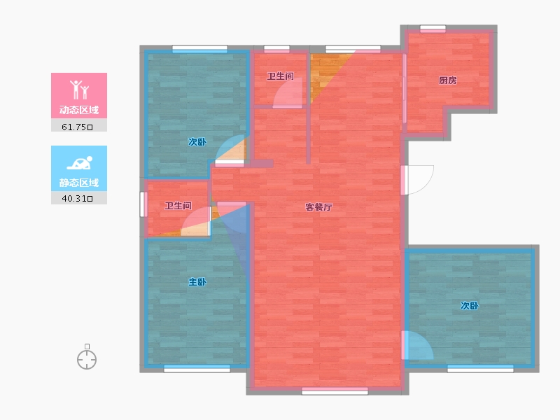 黑龙江省-伊春市-雅苑-110.40-户型库-动静分区