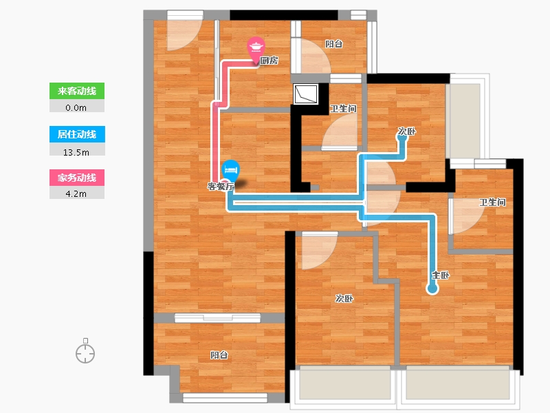 广东省-深圳市-宏发悦云花园-64.00-户型库-动静线