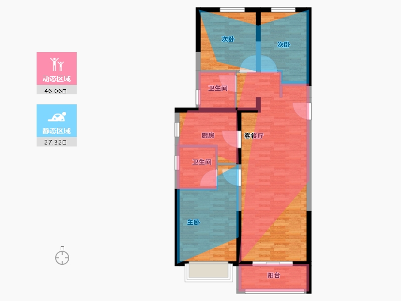 山西省-长治市-富力尚悦居D区-98.46-户型库-动静分区