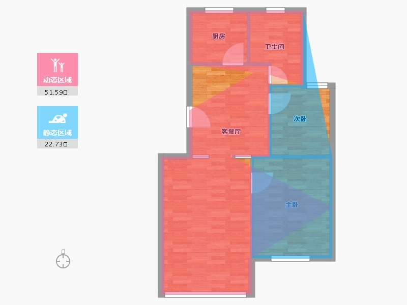 江苏省-南通市-紫薇三村-76.00-户型库-动静分区