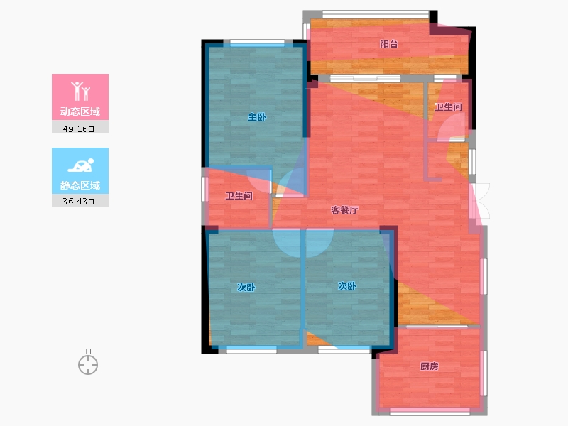 贵州省-六盘水市-凤凰街道星筑社区-86.92-户型库-动静分区