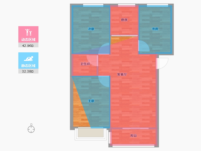 河南省-郑州市-珠江荣域-79.84-户型库-动静分区