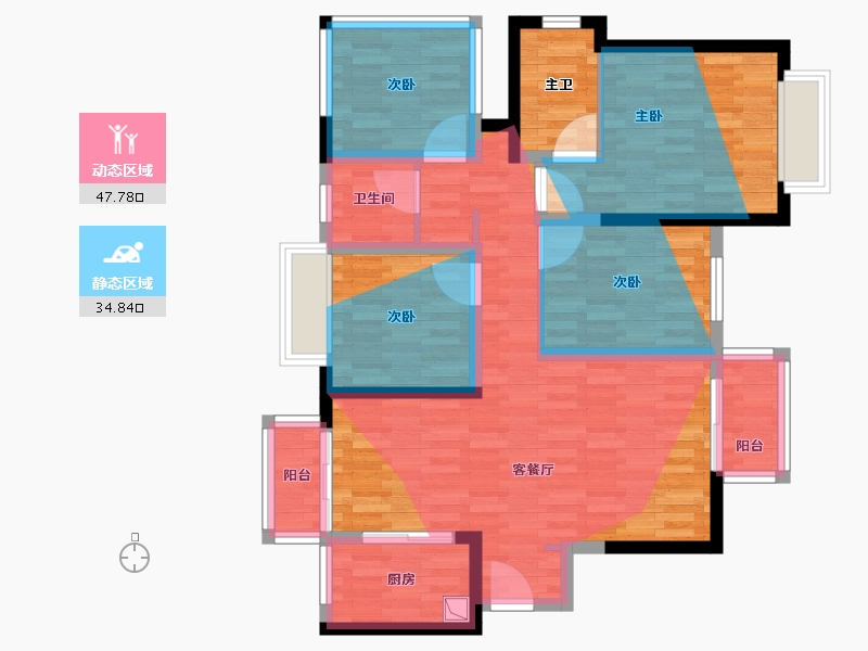 广西壮族自治区-南宁市-邕府朱槿园-96.00-户型库-动静分区