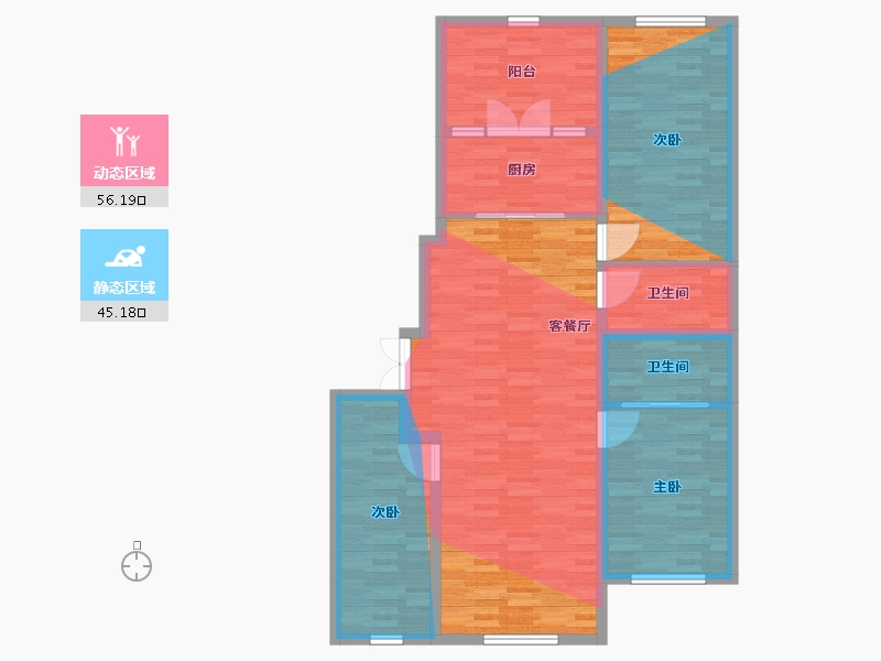 黑龙江省-哈尔滨市-金昌首府一期-106.18-户型库-动静分区