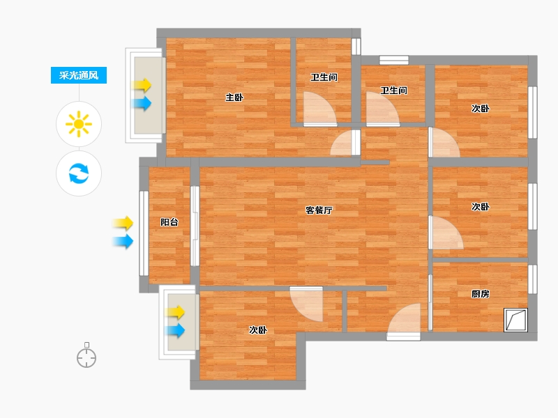 福建省-厦门市-联发臻华府-100.00-户型库-采光通风