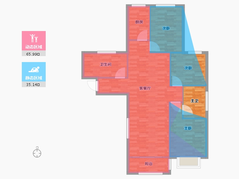 河南省-郑州市-春江家园-96.00-户型库-动静分区