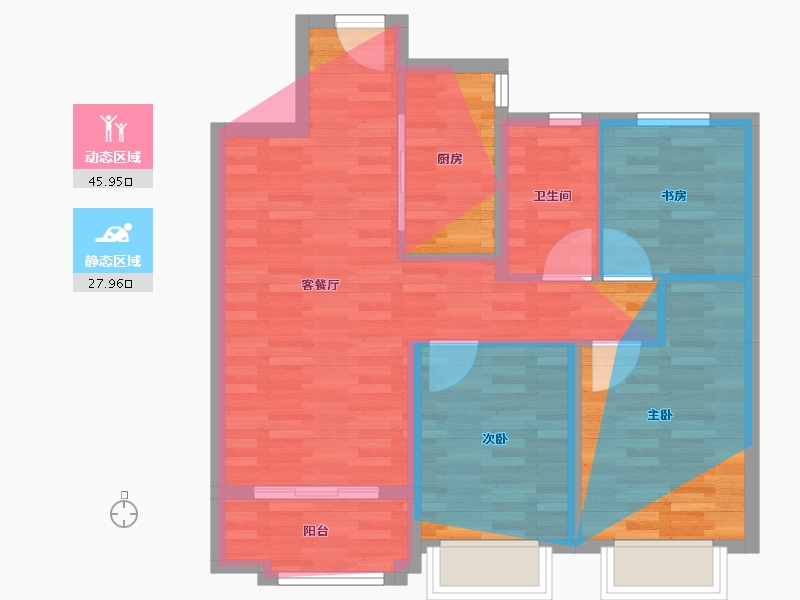 河北省-石家庄市-融创时代中心-80.00-户型库-动静分区