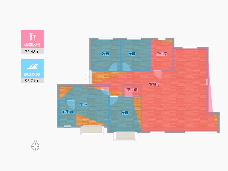 河北省-张家口市-海诚·清水河畔二期-131.52-户型库-动静分区