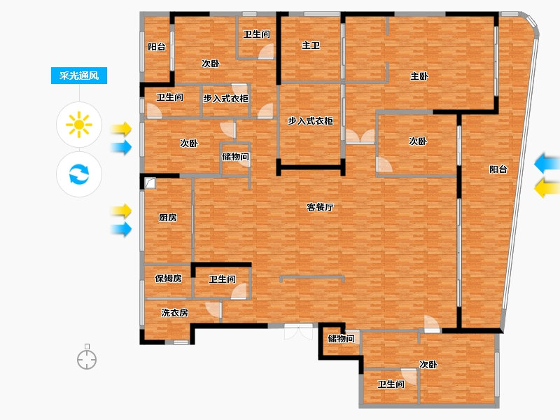 浙江省-杭州市-天澜海岸-292.00-户型库-采光通风