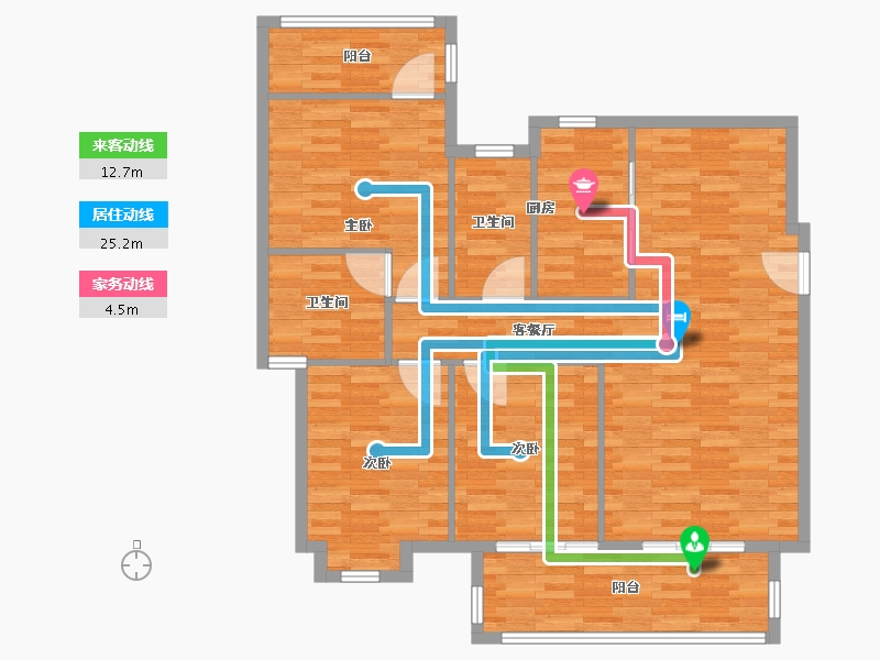 四川省-成都市-中洲中央公园蓝湖郡-95.66-户型库-动静线