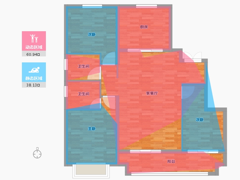 山西省-吕梁市-昌瑞汾州-107.68-户型库-动静分区