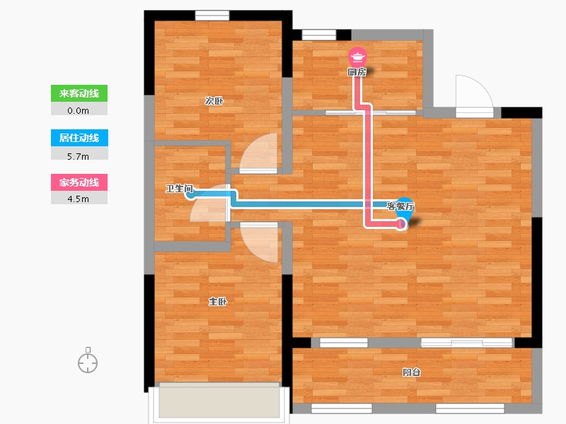 河北省-张家口市-文庭雅苑-80.23-户型库-动静线