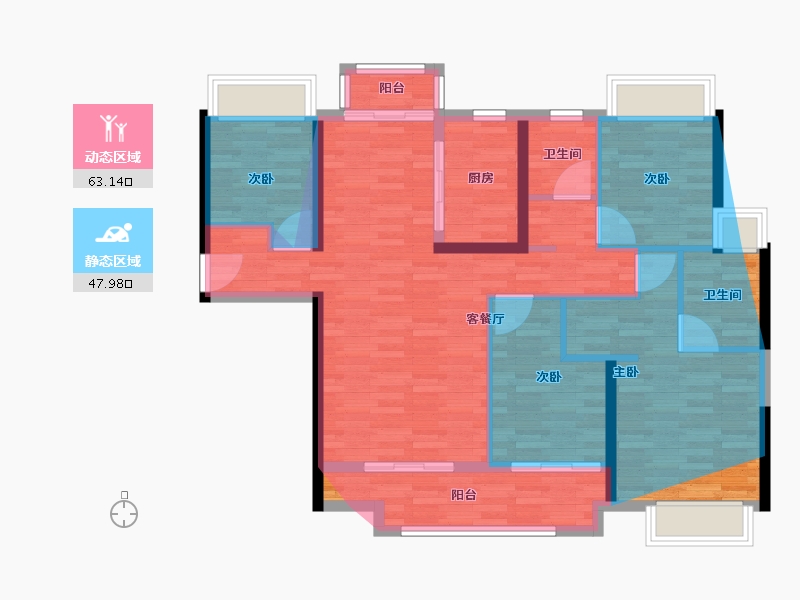 湖北省-武汉市-当代华侨城-111.32-户型库-动静分区