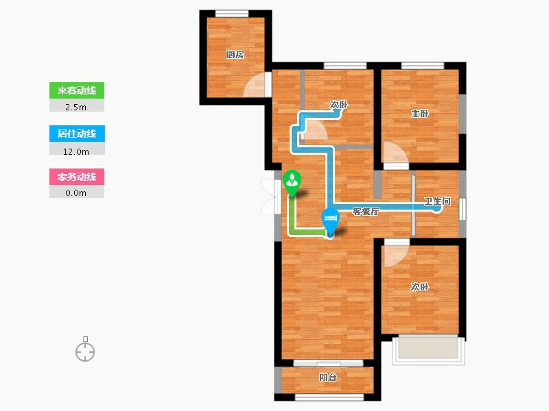 河北省-张家口市-鑫城丽景-82.40-户型库-动静线