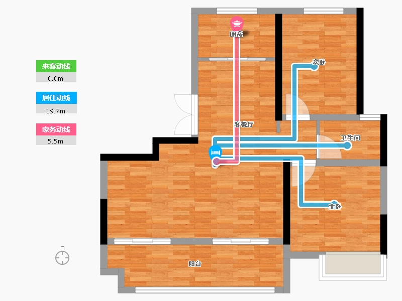 安徽省-安庆市-紫云台壹号-88.81-户型库-动静线