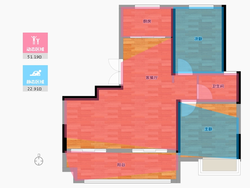 安徽省-安庆市-紫云台壹号-88.81-户型库-动静分区