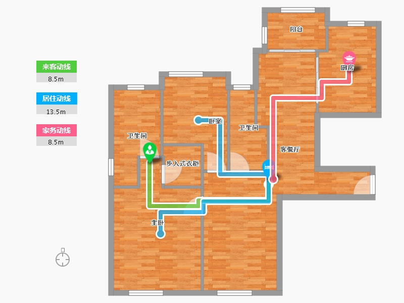 上海-上海市-上海滩大宁城-西区-104.91-户型库-动静线