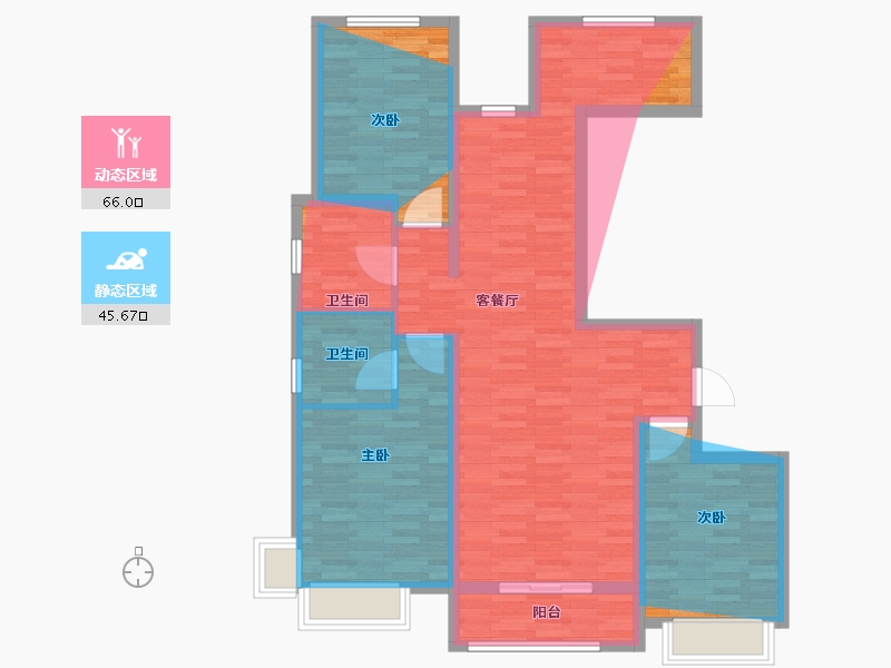 河北省-唐山市-君和广场-100.87-户型库-动静分区