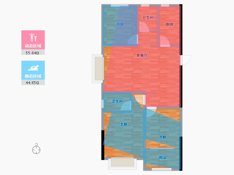 山东省-济宁市-牛屯社区-93.60-户型库-动静分区