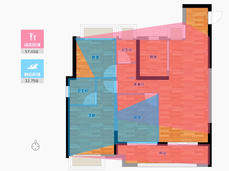 湖北省-武汉市-宝业·璞园-88.00-户型库-动静分区