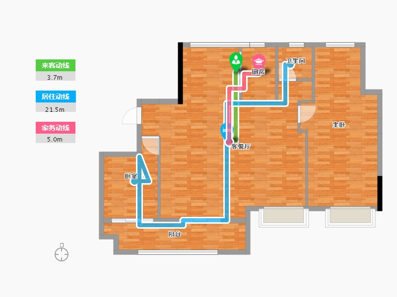 安徽省-蚌埠市-璀璨华城二区-108.00-户型库-动静线