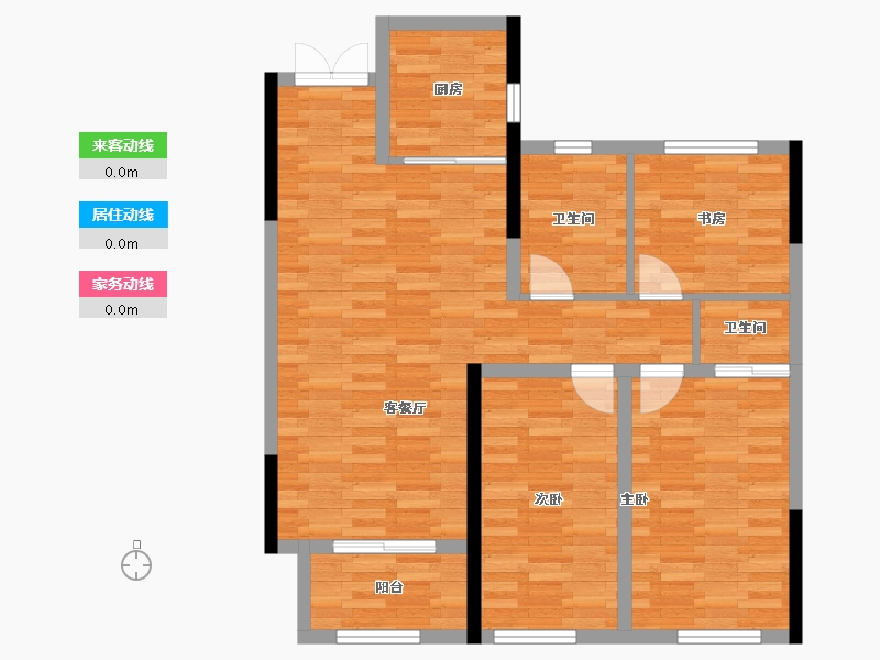 河北省-邢台市-北湖青城-85.00-户型库-动静线