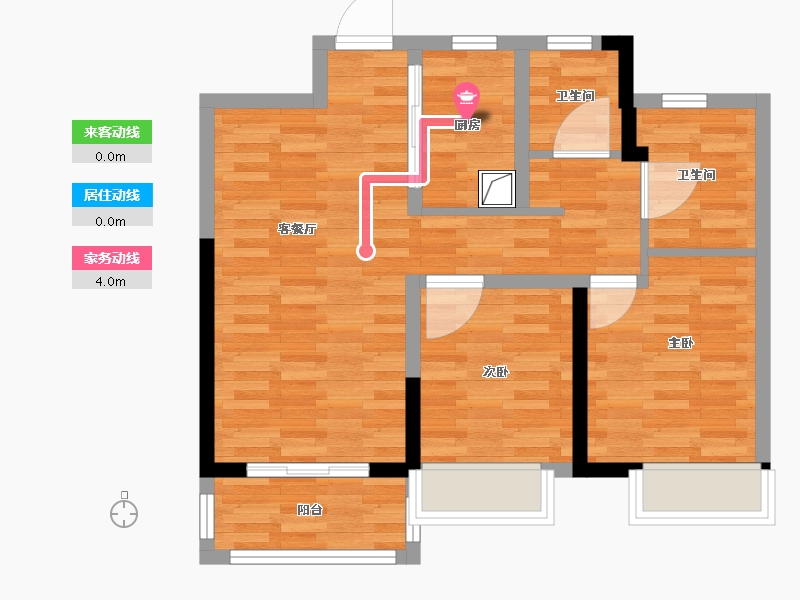 河南省-驻马店市-绿地城际空间站·开源里-64.50-户型库-动静线