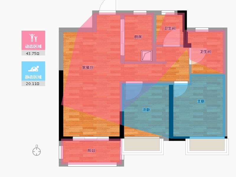 河南省-驻马店市-绿地城际空间站·开源里-64.50-户型库-动静分区