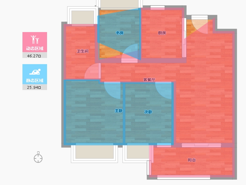 上海-上海市-蟠龙府二期-76.00-户型库-动静分区