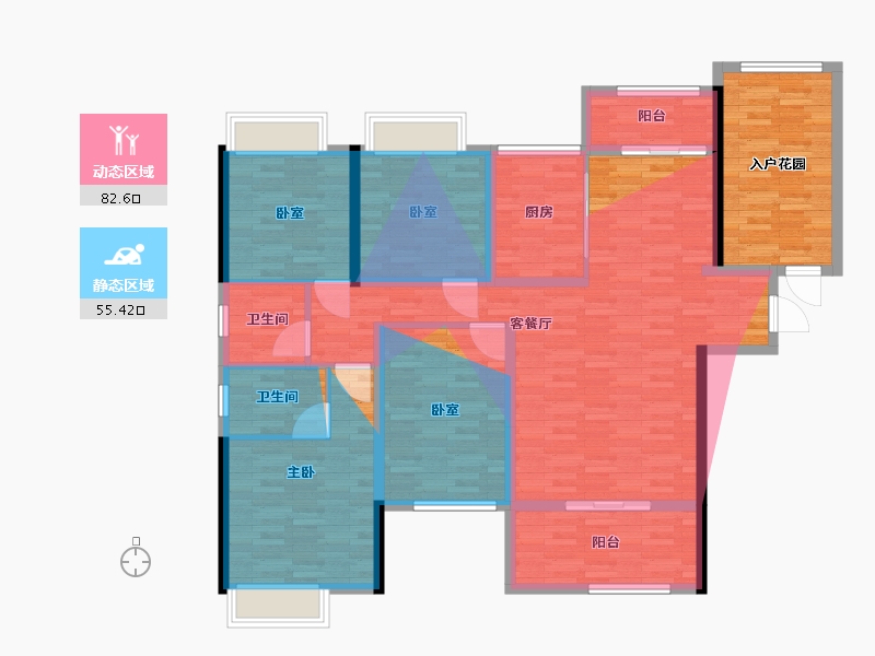 湖南省-娄底市-学仕府-125.85-户型库-动静分区