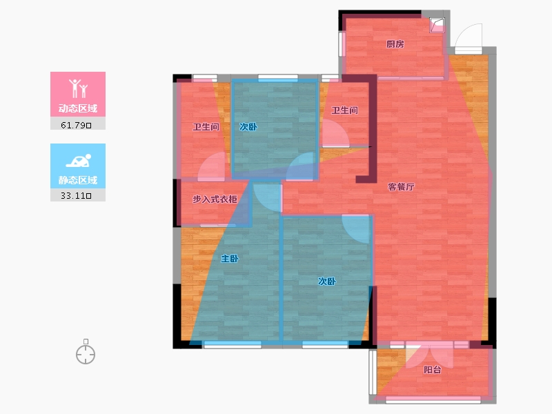 湖北省-咸宁市-畔山林语-96.80-户型库-动静分区