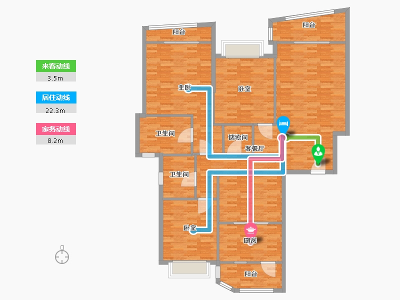 浙江省-宁波市-新时代-144.00-户型库-动静线