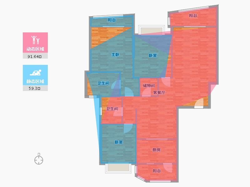 浙江省-宁波市-新时代-144.00-户型库-动静分区