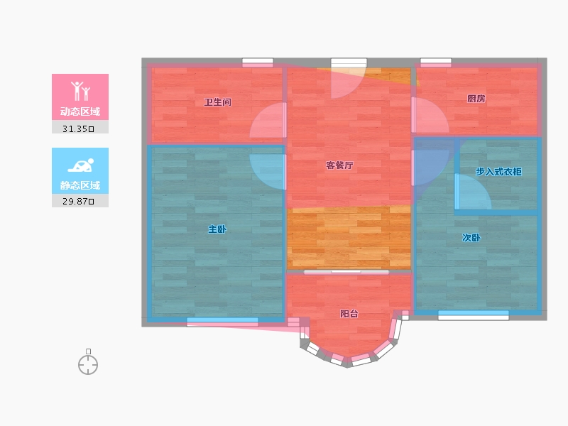 上海-上海市-尚谊小区-75.99-户型库-动静分区