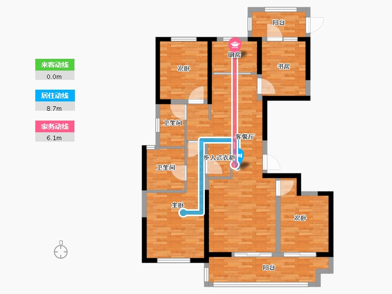 浙江省-绍兴市-镜园-100.80-户型库-动静线