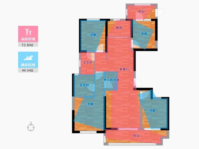 浙江省-绍兴市-镜园-100.80-户型库-动静分区