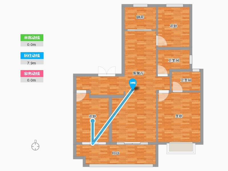 山西省-太原市-福兴雅苑-110.03-户型库-动静线