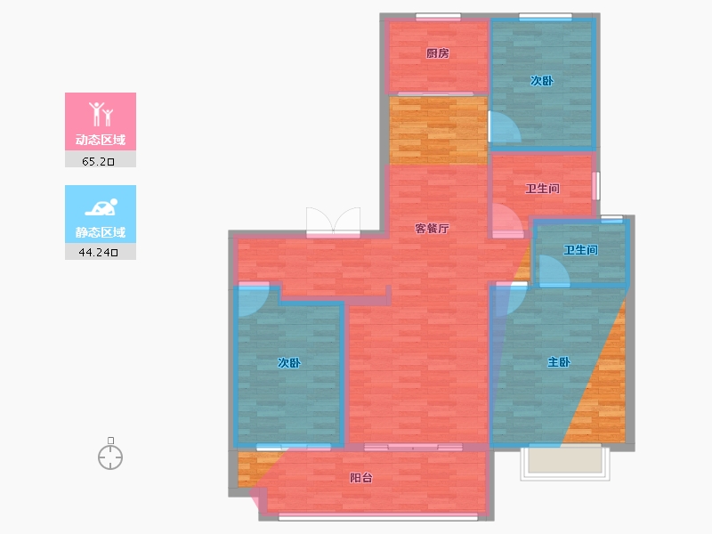 山西省-太原市-福兴雅苑-110.03-户型库-动静分区