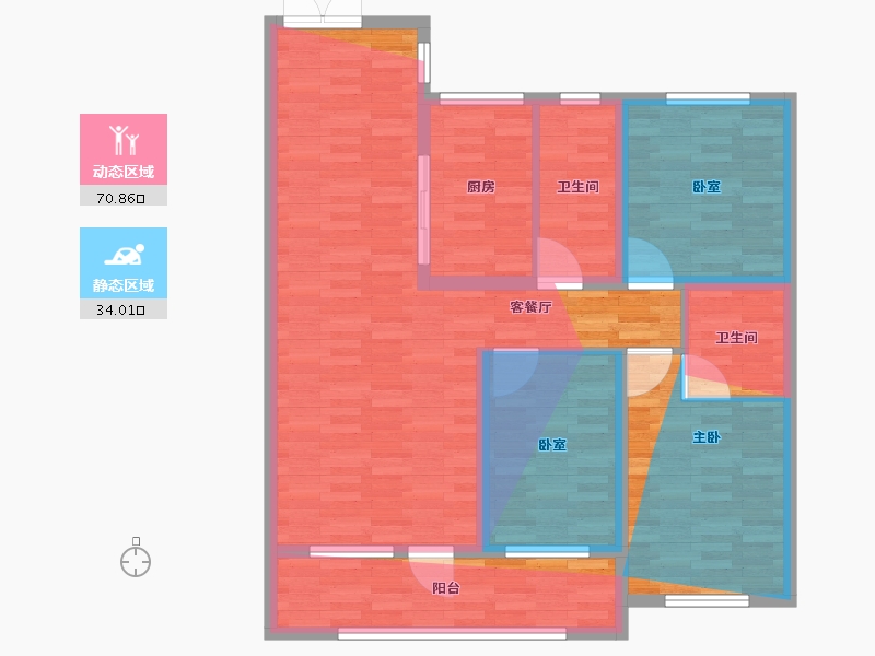 辽宁省-丹东市-金洲水岸-108.00-户型库-动静分区