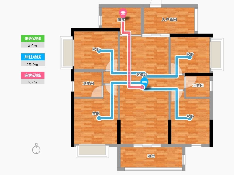 广东省-汕头市-锦骏·东港豪庭-109.60-户型库-动静线