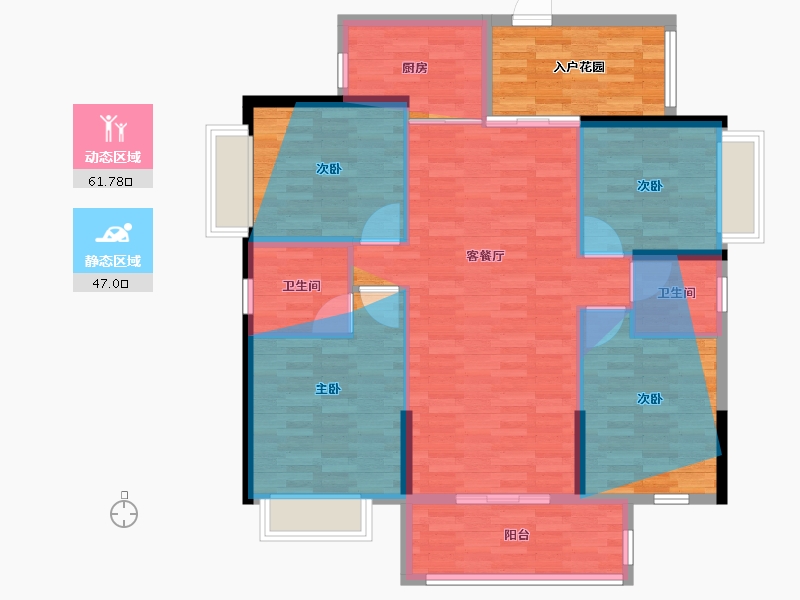 广东省-汕头市-锦骏·东港豪庭-109.60-户型库-动静分区