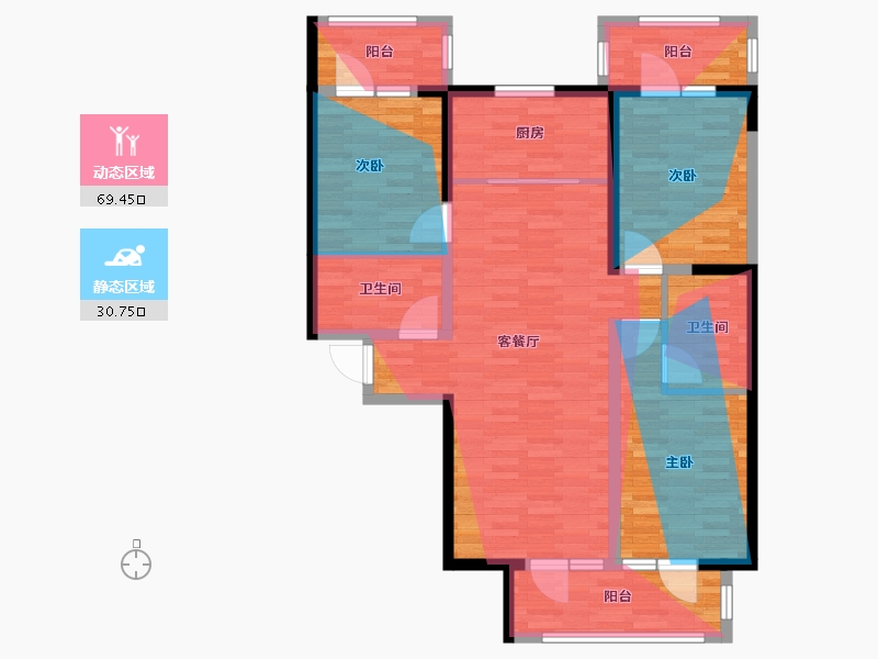 河北省-唐山市-珑湖丽宫-115.20-户型库-动静分区