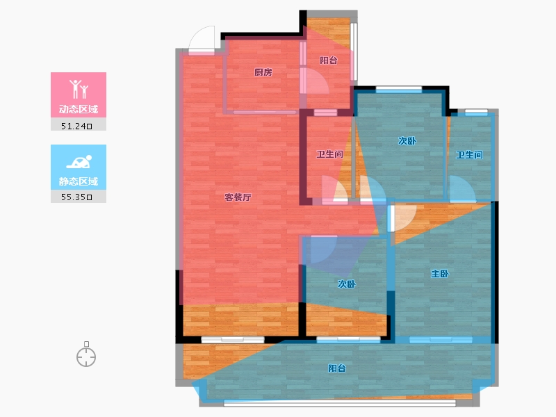 云南省-红河哈尼族彝族自治州-邦泰誉府-115.00-户型库-动静分区