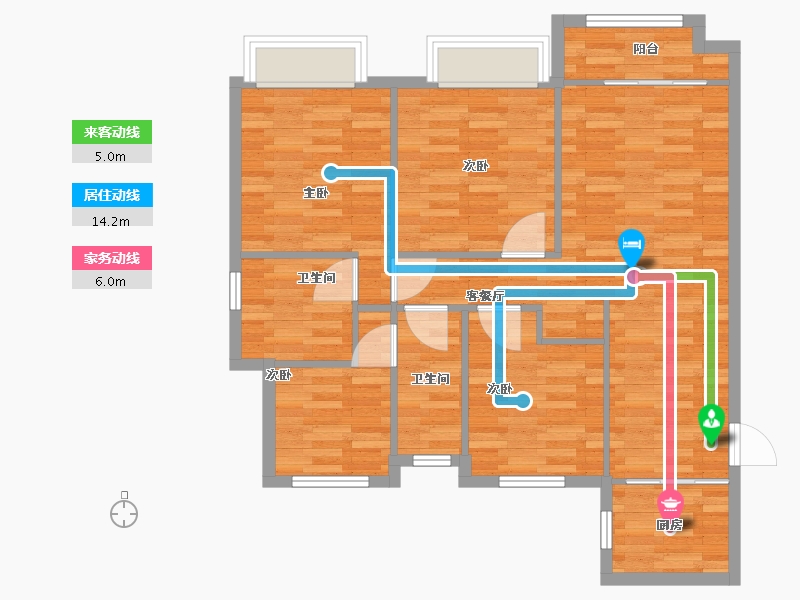 江苏省-徐州市-明发桃源名著-108.00-户型库-动静线