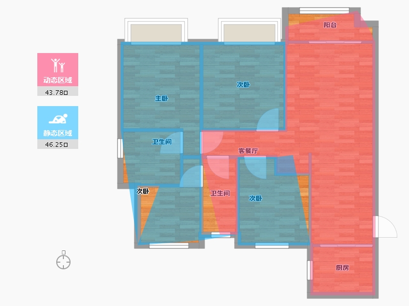 江苏省-徐州市-明发桃源名著-108.00-户型库-动静分区