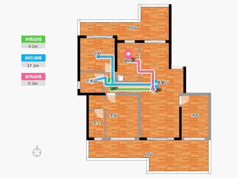 四川省-绵阳市-九华府-144.68-户型库-动静线