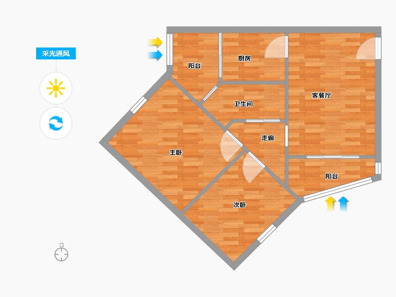 四川省-成都市-柳河雅居院-60.80-户型库-采光通风